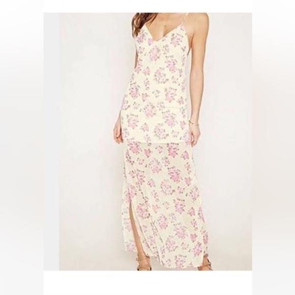 Dress yellow and pink floral maxi dress forever 21 PRICE DROP - Picture 2 of 12